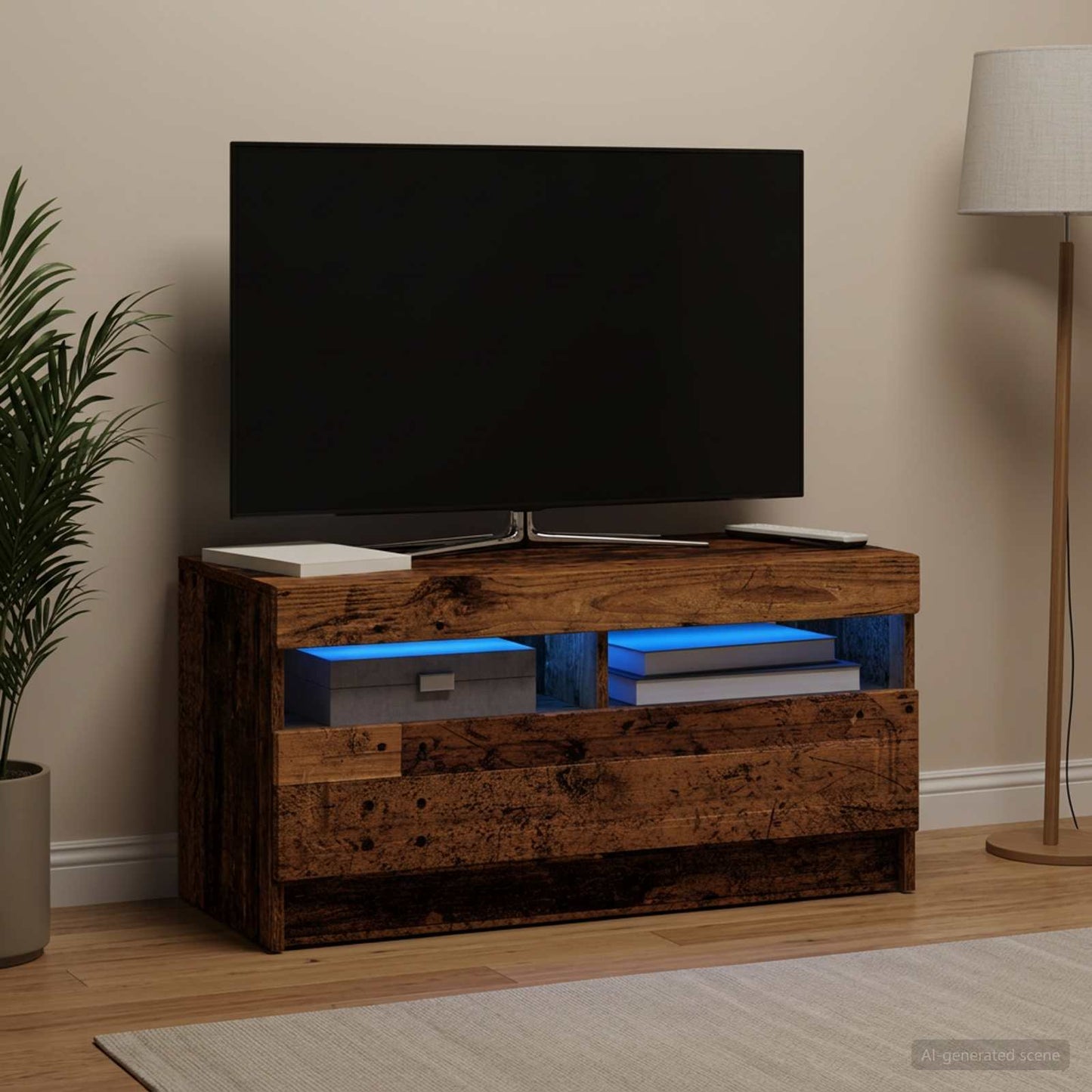 vidaXL LED TV Cabinet Old Wood Engineered Wood