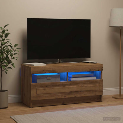 vidaXL LED TV Cabinet Artisan Oak Engineered Wood