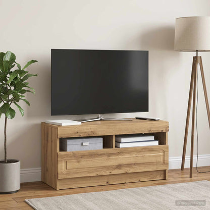 vidaXL LED TV Cabinet Artisan Oak Engineered Wood