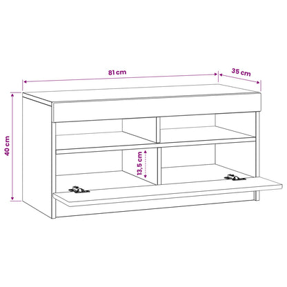 vidaXL LED TV Cabinet Artisan Oak Engineered Wood