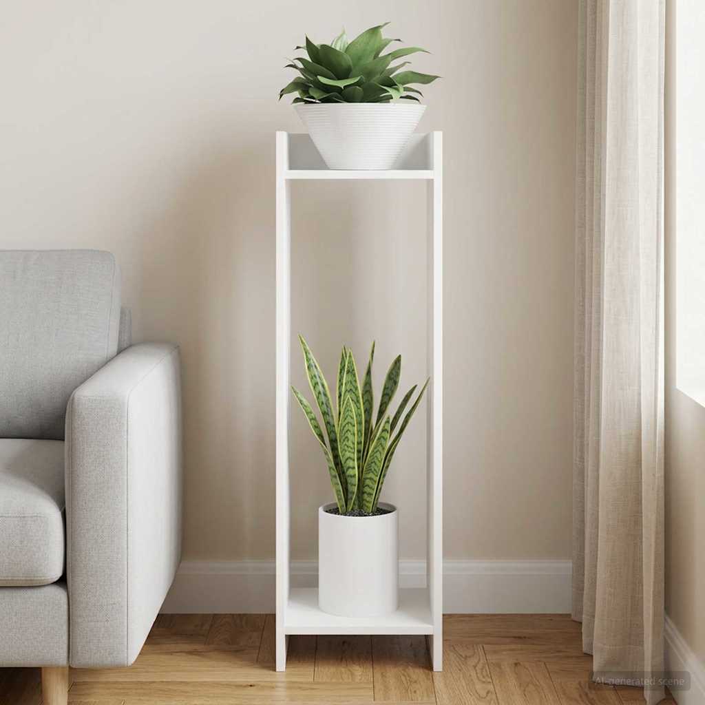 vidaXL Plant Stand White 30 x 30 x 100 cm Engineered Wood