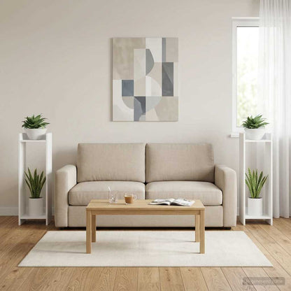 vidaXL Plant Stand 2 pcs White 30 x 30 x 100 cm Engineered Wood