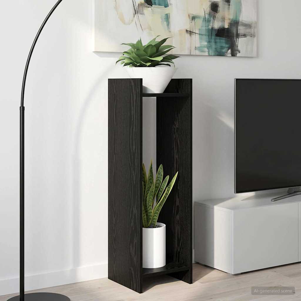 vidaXL Plant Stand Black Oak 30 x 30 x 100 cm Engineered Wood