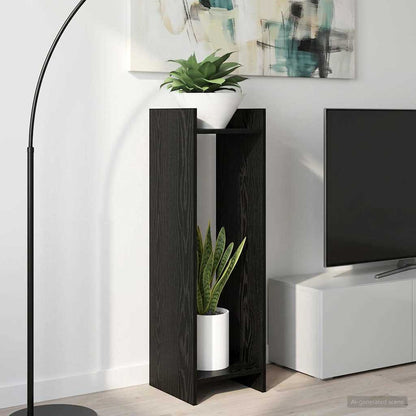 vidaXL Plant Stand Black Oak 30 x 30 x 100 cm Engineered Wood