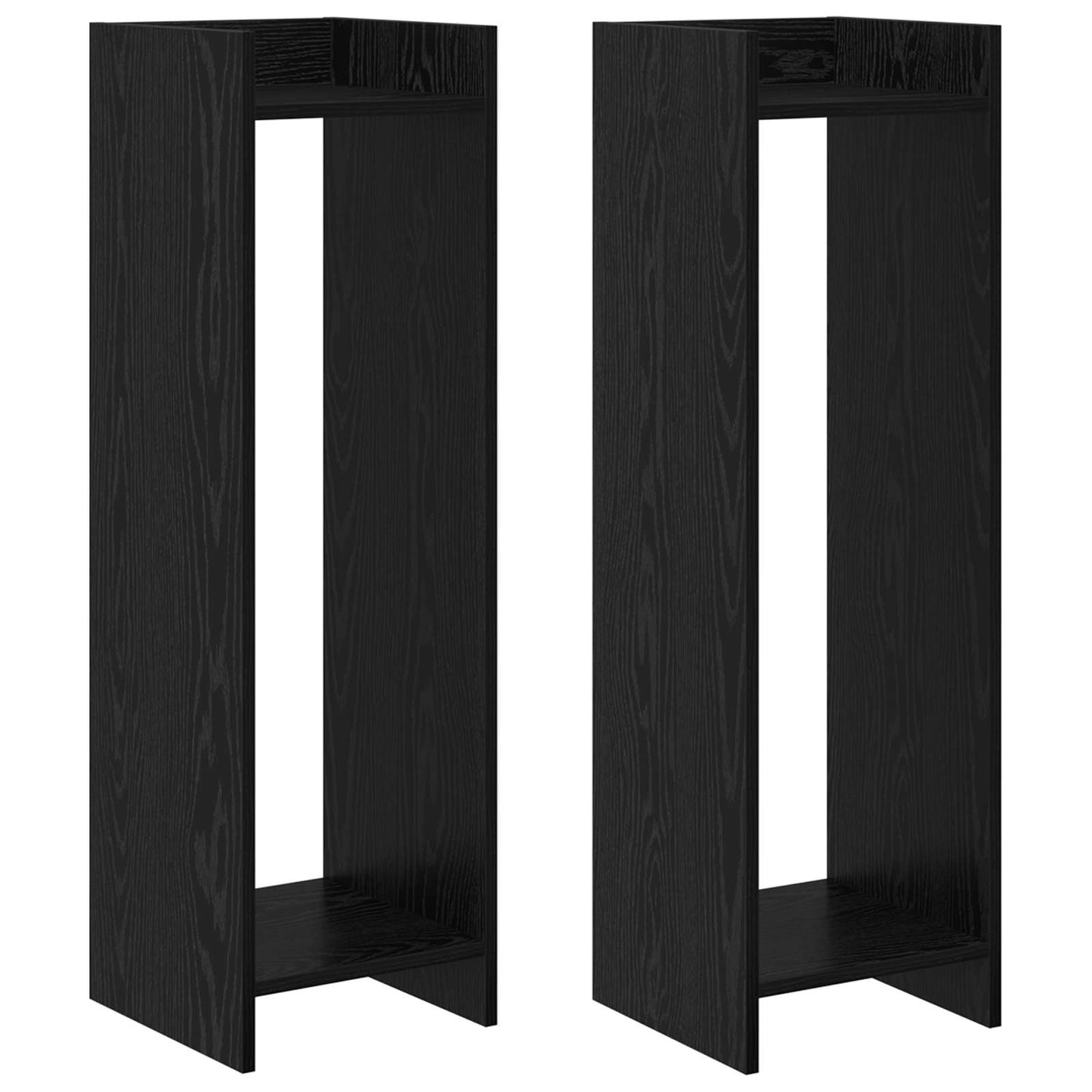 vidaXL Plant Stand 2 pcs Black Oak 30 x 30 x 100 cm Engineered Wood