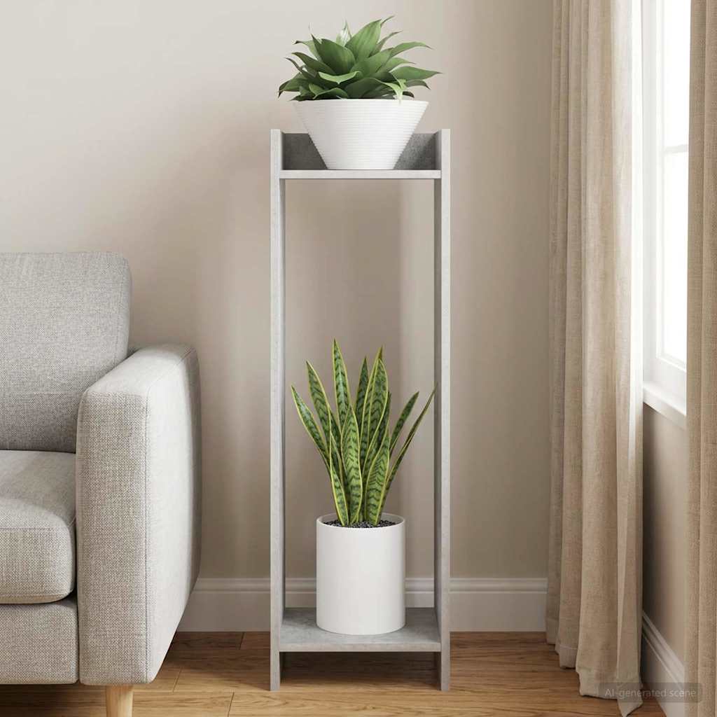 vidaXL Plant Stand Concrete Grey 30 x 30 x 100 cm Engineered Wood