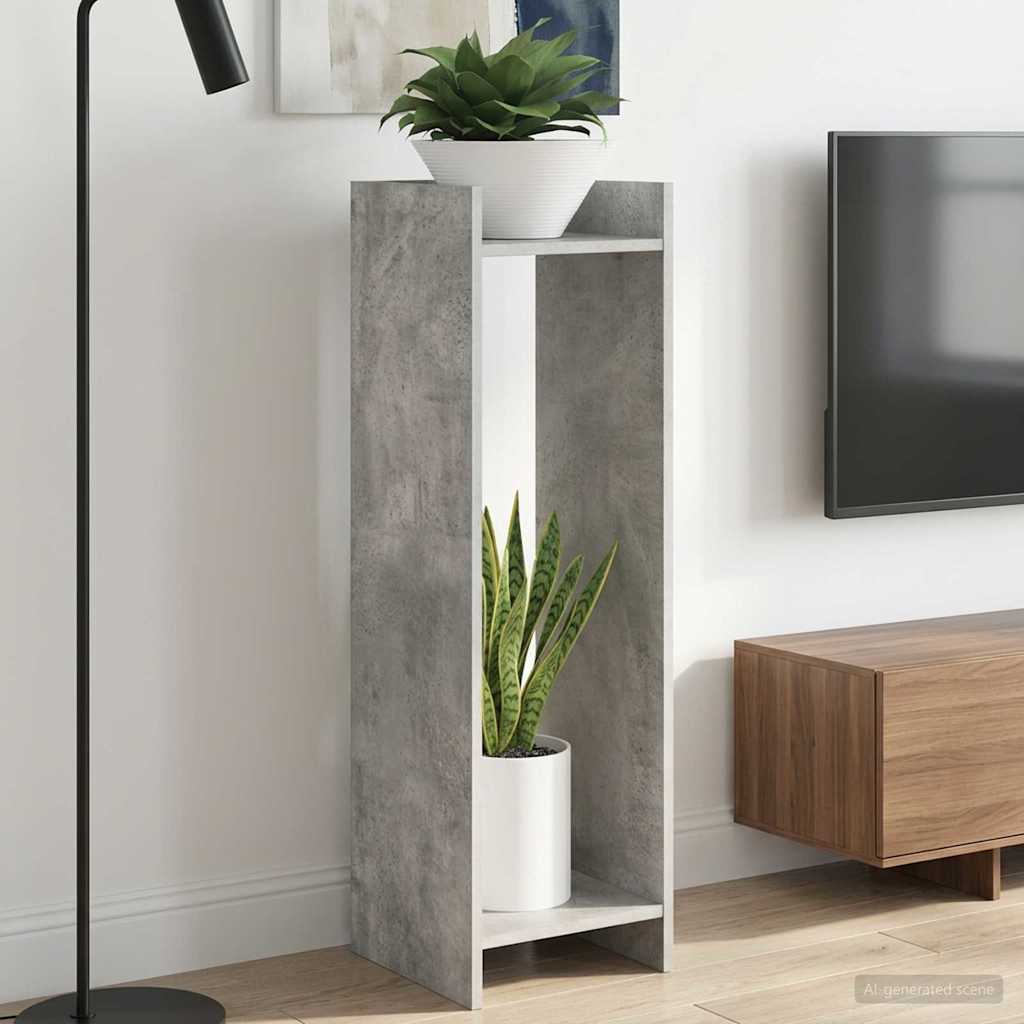 vidaXL Plant Stand with Shelf 2 pcs Concrete Grey 30 x 30 x 100 cm