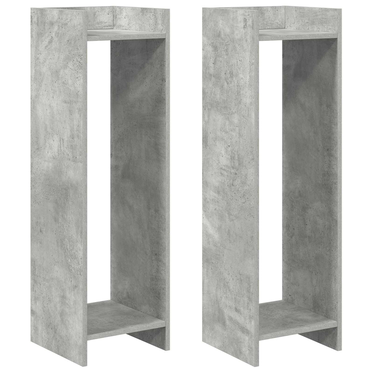 vidaXL Plant Stand 2 pcs Concrete Grey 30 x 30 x 100 cm