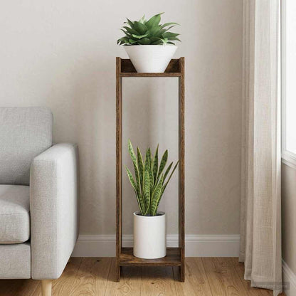 vidaXL Plant Stand Smoked Oak 30 x 30 x 100 cm Engineered Wood