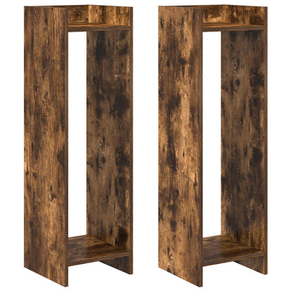 vidaXL Plant Stand 2 pcs Smoked Oak 30 x 30 x 100 cm Engineered Wood