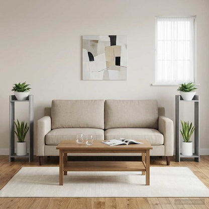 vidaXL Plant Stand 2 pcs Grey Sonoma 30 x 30 x 100 cm Engineered Wood