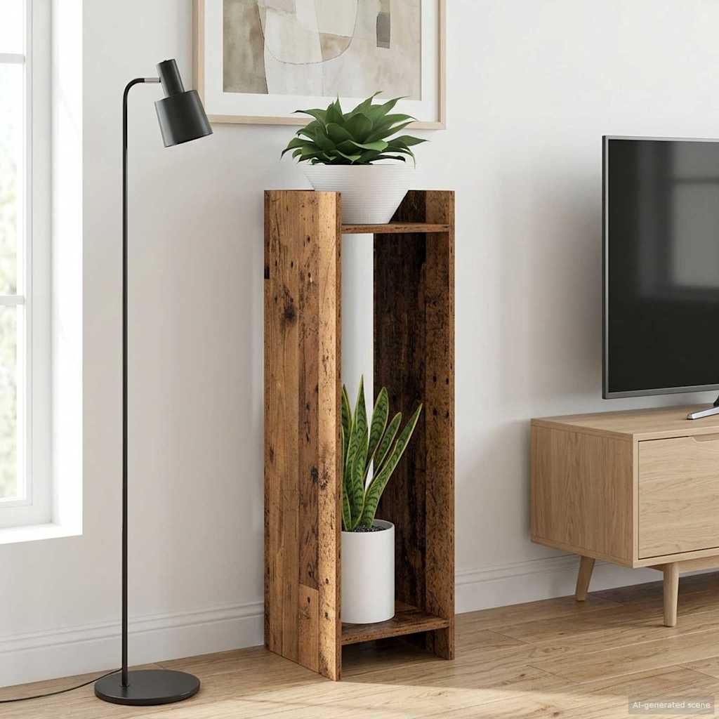 vidaXL Plant Stand Old Wood 30 x 30 x 100 cm Engineered Wood