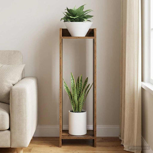 vidaXL Plant Stand Old Wood 30 x 30 x 100 cm Engineered Wood
