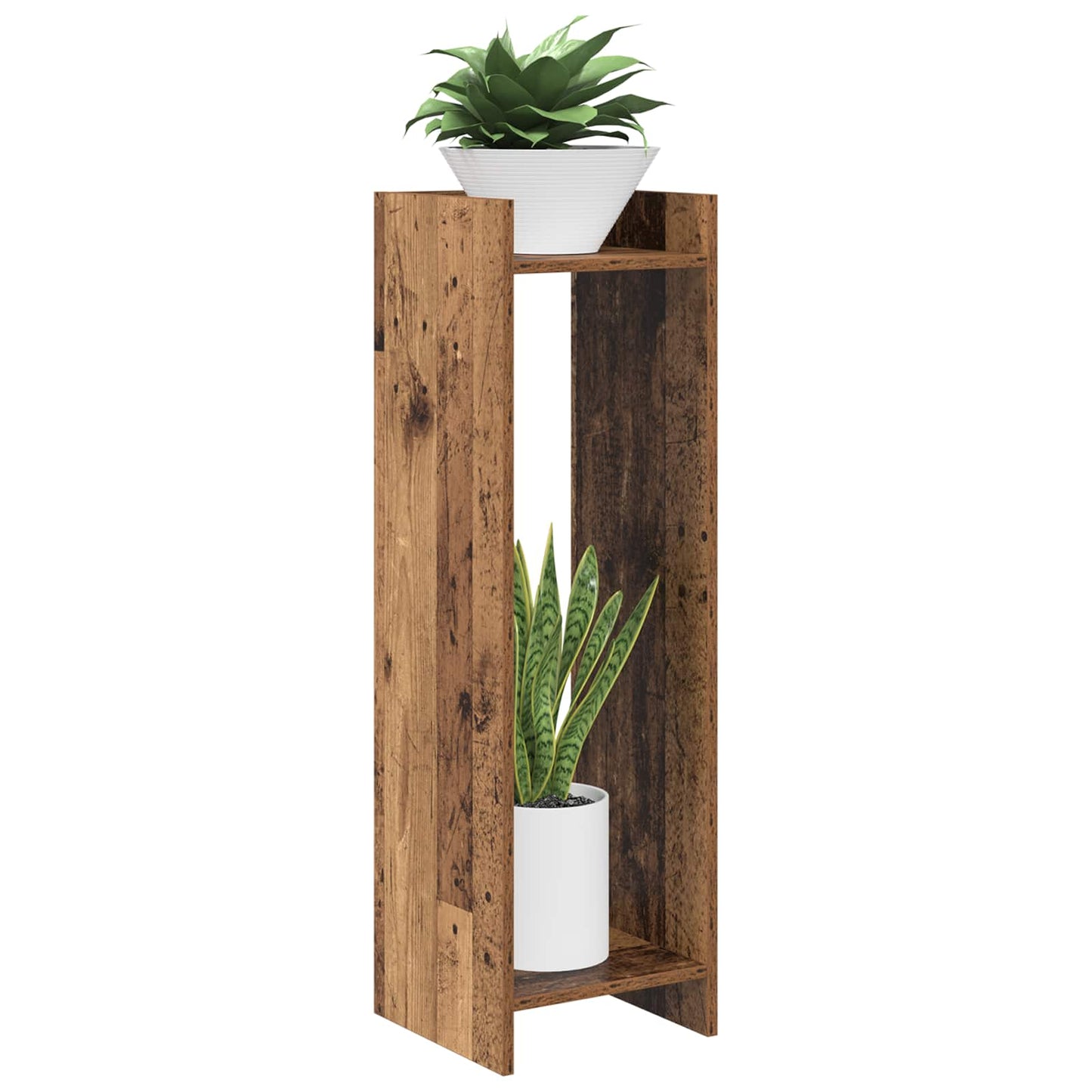 vidaXL Plant Stand Old Wood 30 x 30 x 100 cm Engineered Wood