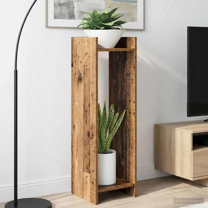 vidaXL Plant Stand 2 pcs Old Wood 30 x 30 x 100 cm Engineered Wood