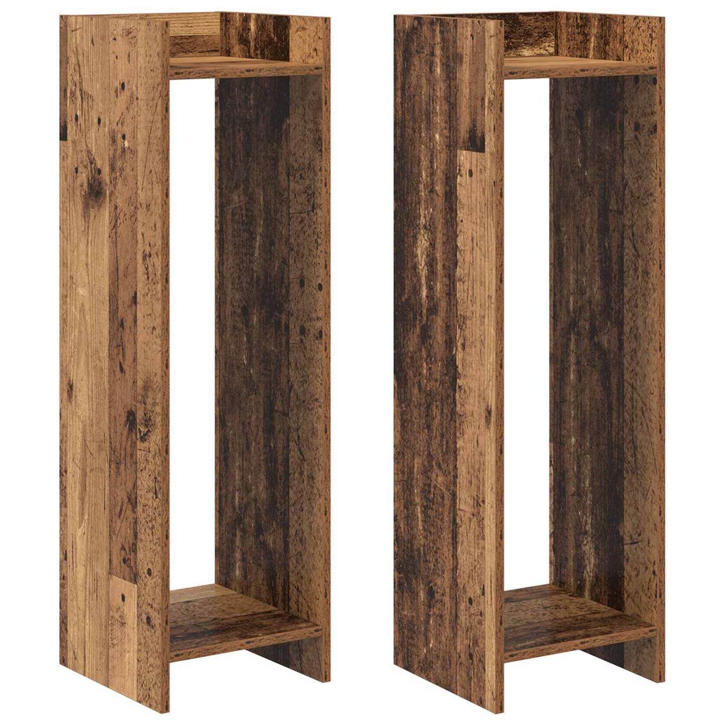 vidaXL Plant Stand 2 pcs Old Wood 30 x 30 x 100 cm Engineered Wood