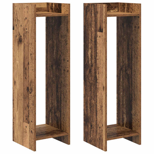 vidaXL Plant Stand 2 pcs Old Wood 30 x 30 x 100 cm Engineered Wood