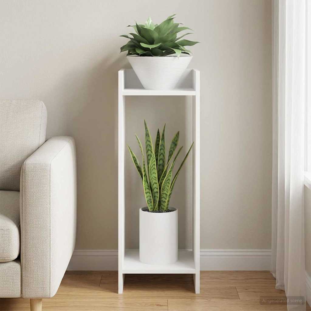 vidaXL Plant Stand White 30 x 30 x 80 cm Engineered Wood