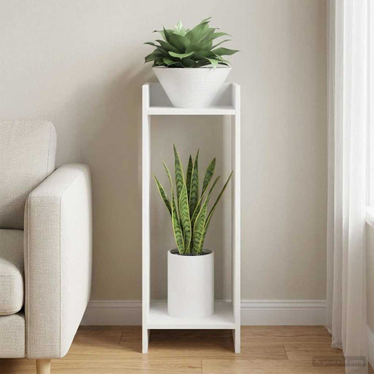 vidaXL Plant Stand White 30 x 30 x 80 cm Engineered Wood