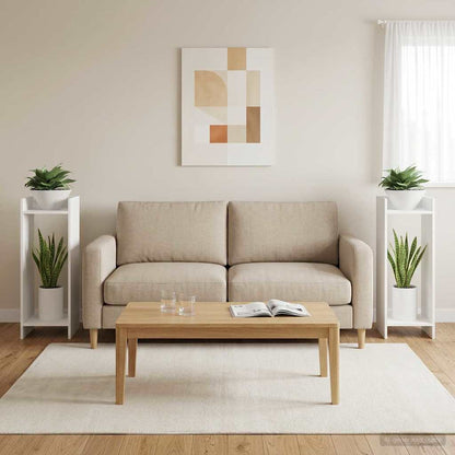 vidaXL Plant Stand 2 pcs White 30 x 30 x 80 cm Engineered Wood