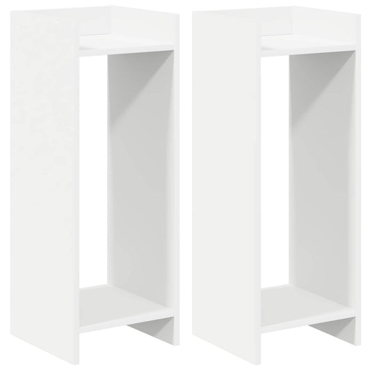 vidaXL Plant Stand 2 pcs White 30 x 30 x 80 cm Engineered Wood