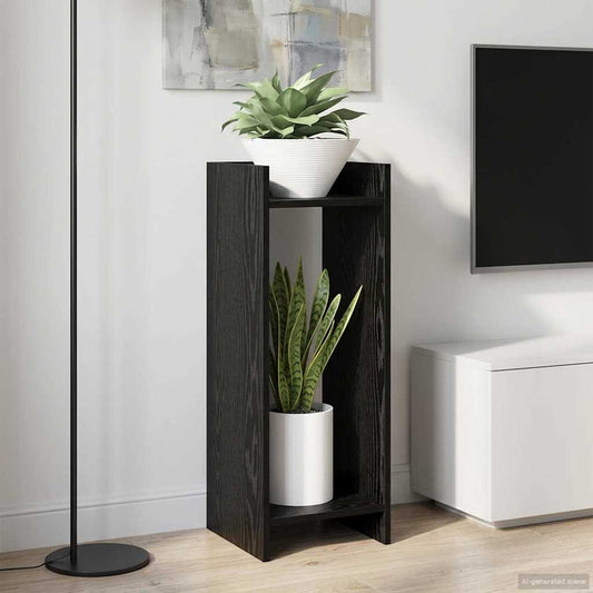 vidaXL Plant Stand 2 pcs Black Oak 30 x 30 x 80 cm Engineered Wood