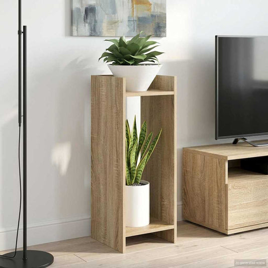 vidaXL Plant Stand 2 pcs Sonoma Oak 30 x 30 x 80 cm Engineered Wood