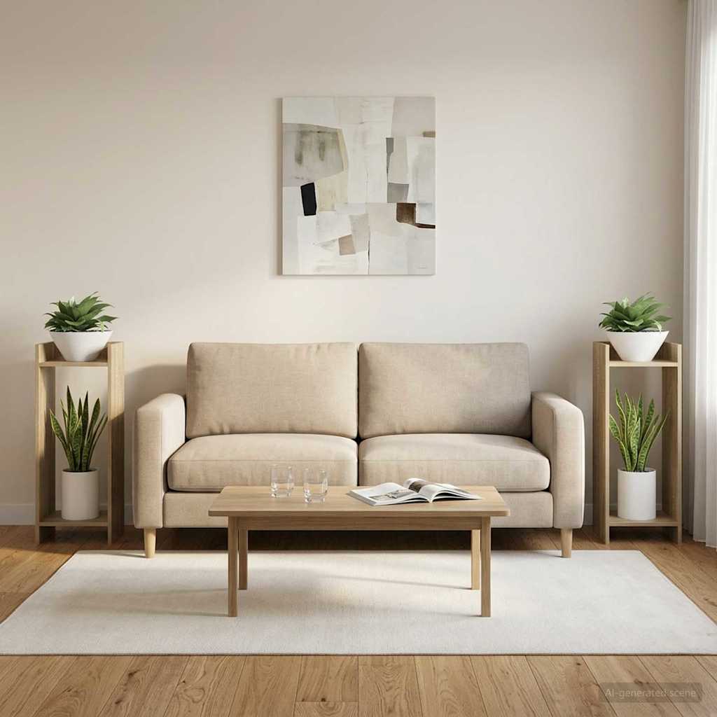 vidaXL Plant Stand 2 pcs Sonoma Oak 30 x 30 x 80 cm Engineered Wood