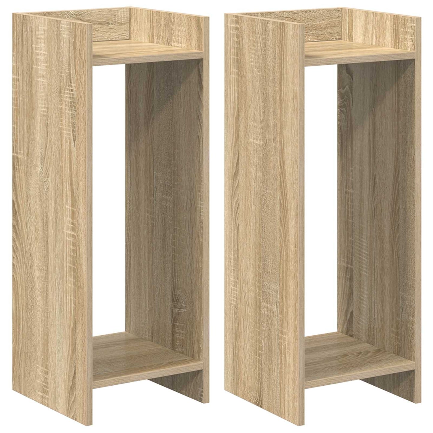 vidaXL Plant Stand 2 pcs Sonoma Oak 30 x 30 x 80 cm Engineered Wood