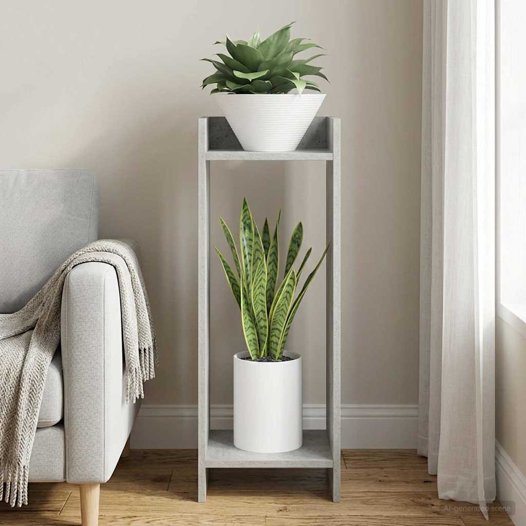 vidaXL Plant Stand Concrete Grey 30 x 30 x 80 cm Engineered Wood