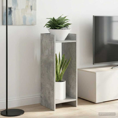vidaXL Plant Stand 2 pcs Concrete Grey 30 x 30 x 80 cm Engineered Wood