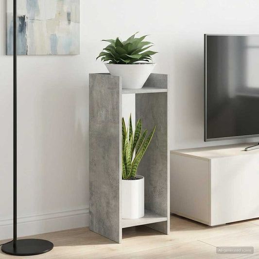 vidaXL Plant Stand 2 pcs Concrete Grey 30 x 30 x 80 cm Engineered Wood