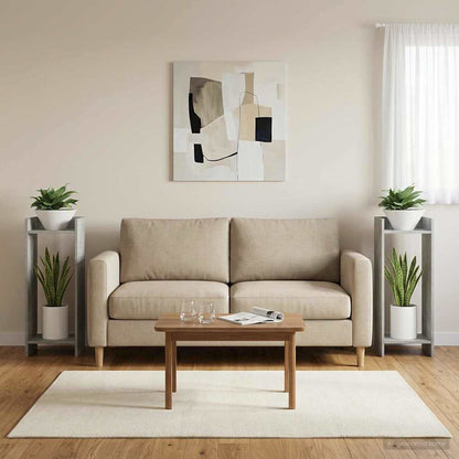 vidaXL Plant Stand 2 pcs Concrete Grey 30 x 30 x 80 cm Engineered Wood