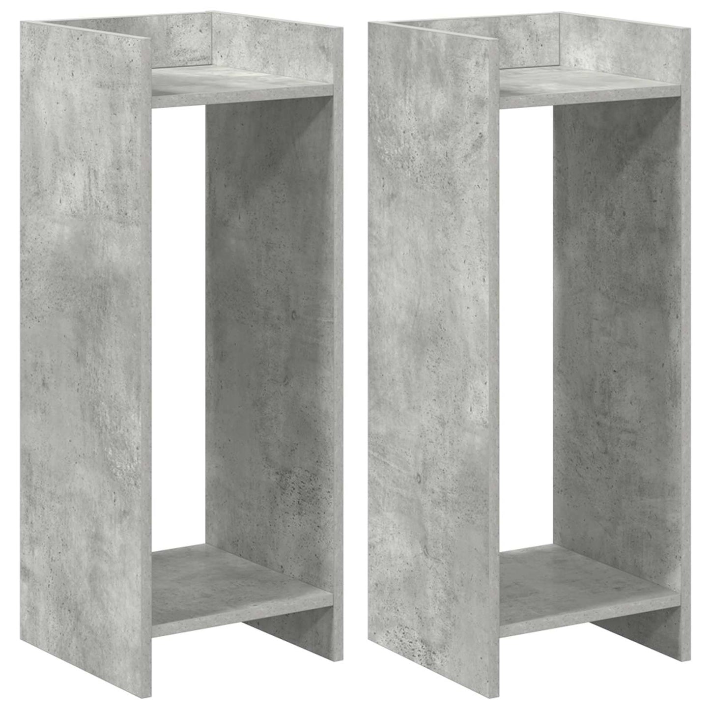 vidaXL Plant Stand 2 pcs Concrete Grey 30 x 30 x 80 cm Engineered Wood