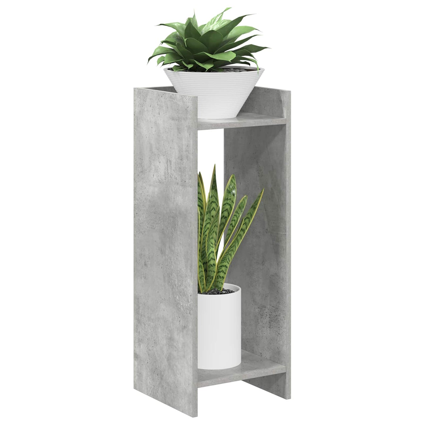 vidaXL Plant Stand 2 pcs Concrete Grey 30 x 30 x 80 cm Engineered Wood