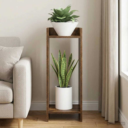 vidaXL Plant Stand Smoked Oak 30 x 30 x 80 cm Engineered Wood