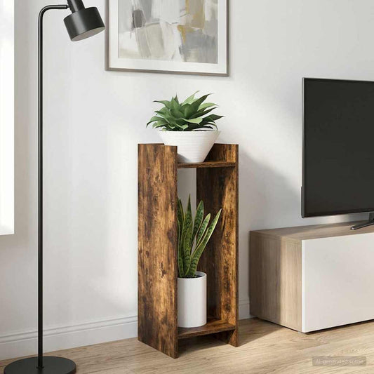 vidaXL Plant Stand 2 pcs Smoked Oak 30 x 30 x 80 cm Engineered Wood