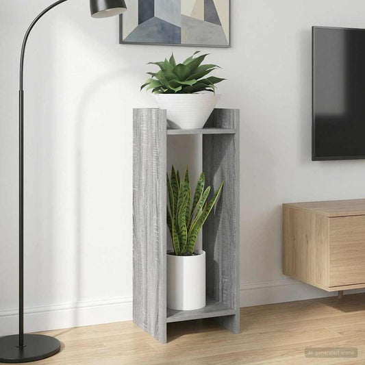 vidaXL Plant Stand 2 pcs Grey Sonoma 30 x 30 x 80 cm Engineered Wood