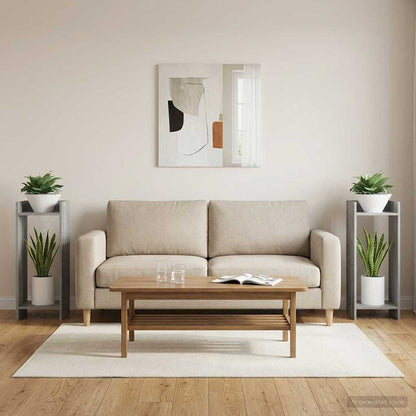 vidaXL Plant Stand 2 pcs Grey Sonoma 30 x 30 x 80 cm Engineered Wood
