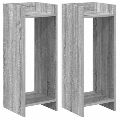 vidaXL Plant Stand 2 pcs Grey Sonoma 30 x 30 x 80 cm Engineered Wood