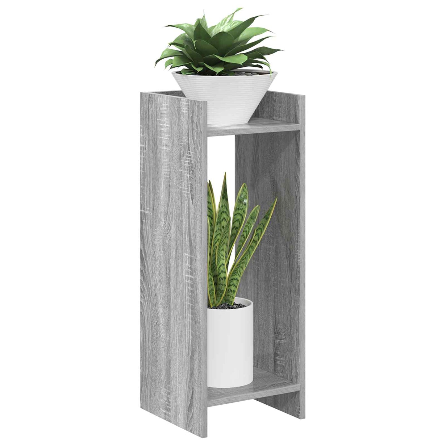 vidaXL Plant Stand 2 pcs Grey Sonoma 30 x 30 x 80 cm Engineered Wood