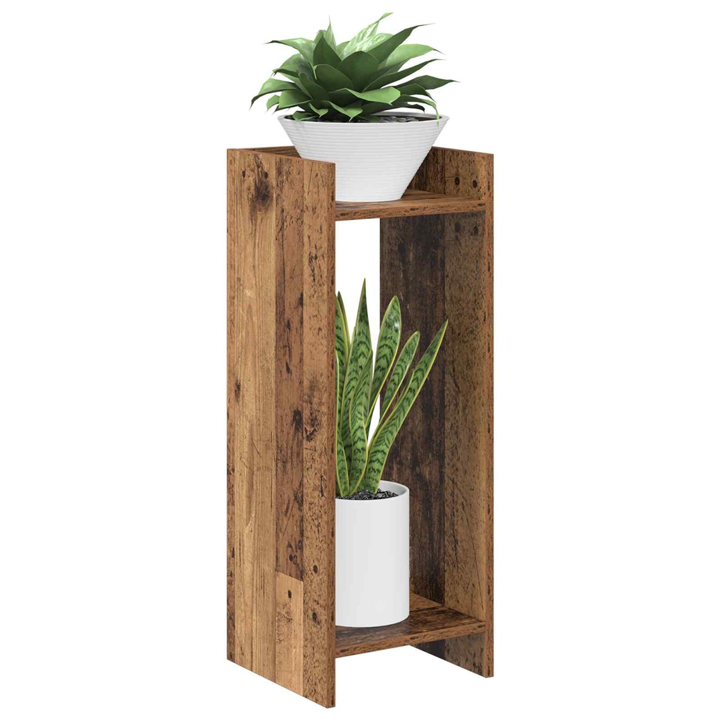 vidaXL Plant Stand Old Wood 30 x 30 x 80 cm Engineered Wood