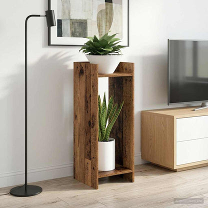 vidaXL Plant Stand 2 pcs Old Wood 30 x 30 x 80 cm Engineered Wood