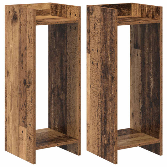 vidaXL Plant Stand 2 pcs Old Wood 30 x 30 x 80 cm Engineered Wood