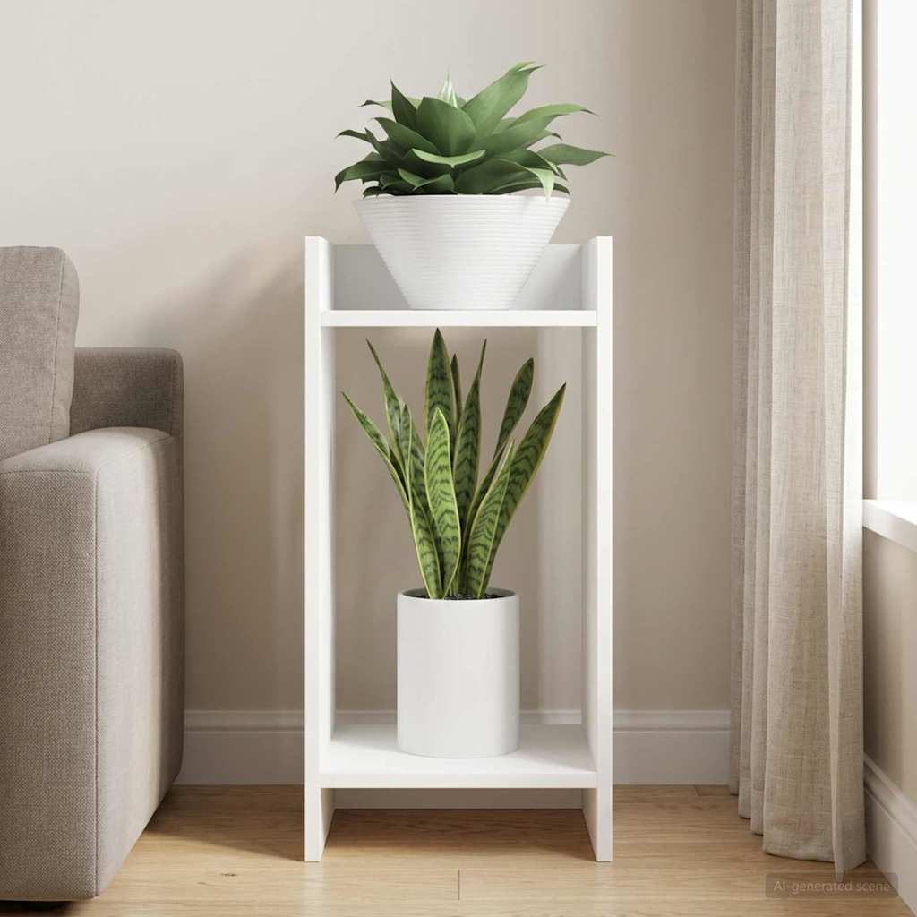 vidaXL Plant Stand White 30 x 30 x 60 cm Engineered Wood