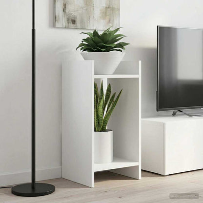 vidaXL Plant Stand 2 pcs White 30 x 30 x 60 cm Engineered Wood