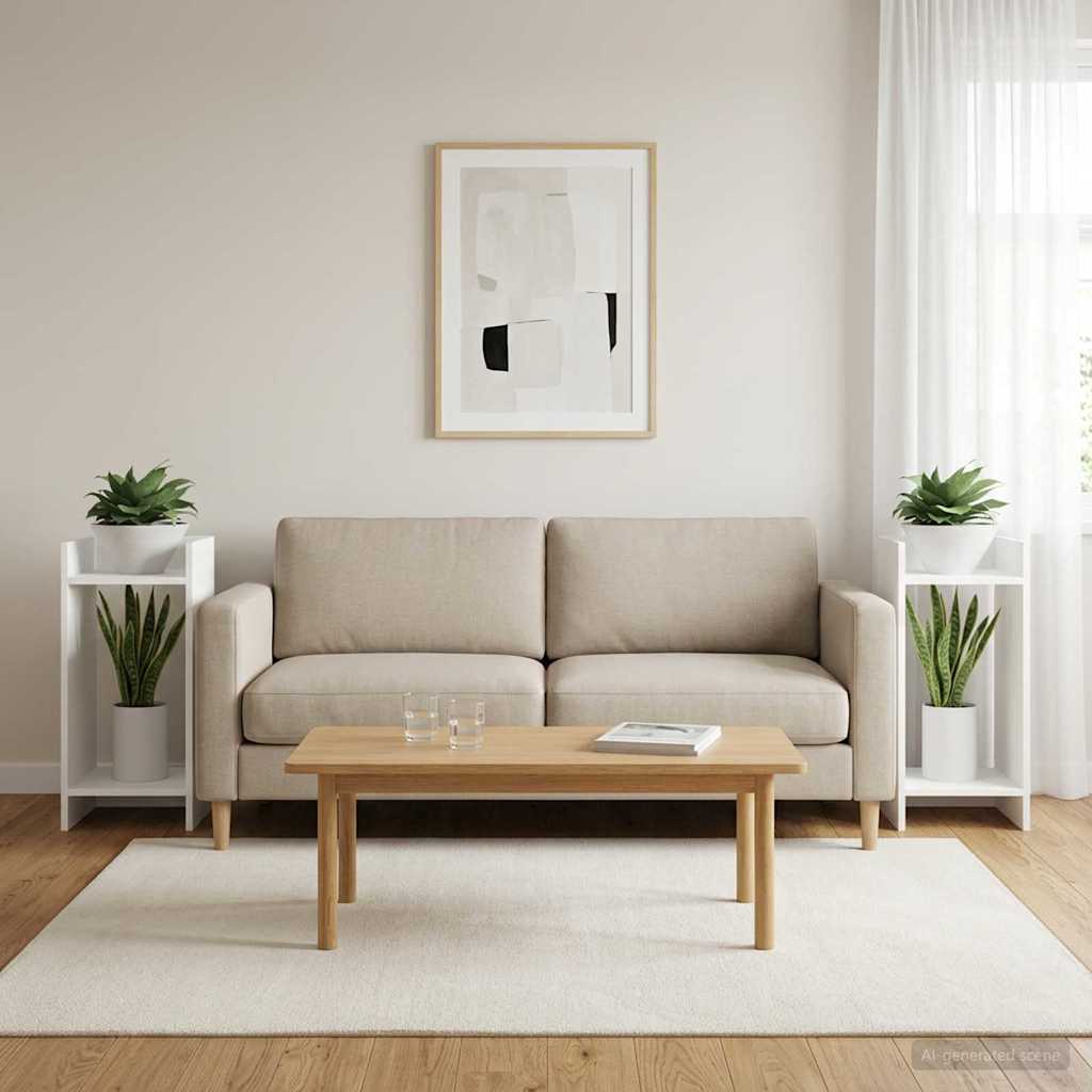 vidaXL Plant Stand 2 pcs White 30 x 30 x 60 cm Engineered Wood
