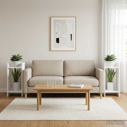 vidaXL Plant Stand 2 pcs White 30 x 30 x 60 cm Engineered Wood
