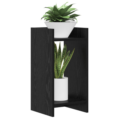 vidaXL Plant Stand Black Oak 30 x 30 x 60 cm Engineered Wood