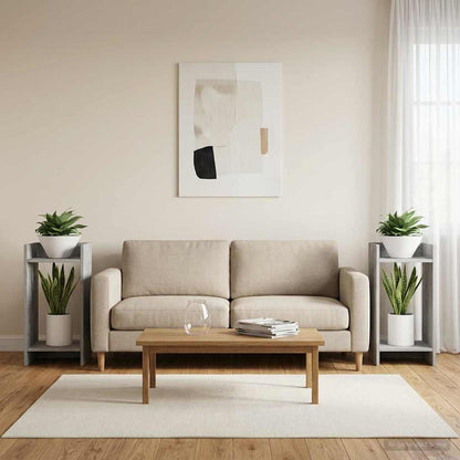 vidaXL Plant Stand 2 pcs Concrete Grey 30 x 30 x 60 cm Engineered Wood